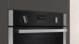 Neff N50 Slide and Hide B6ACH7HH0B Built-In Electric Single Oven with Pyrolytic Cleaning, Stainless Steel, A Rated