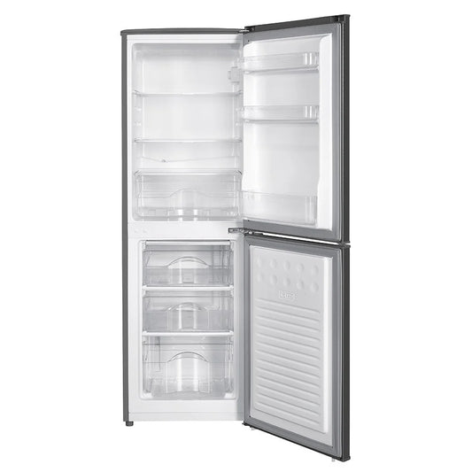 Teknix STF1448S, 142L Fridge Freezer, Static, Dark Inox