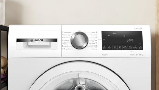 Bosch WNA144V9GB Series 4 Washer Dryer, 9kg/5kg, 1400 Spin, White, E Rated