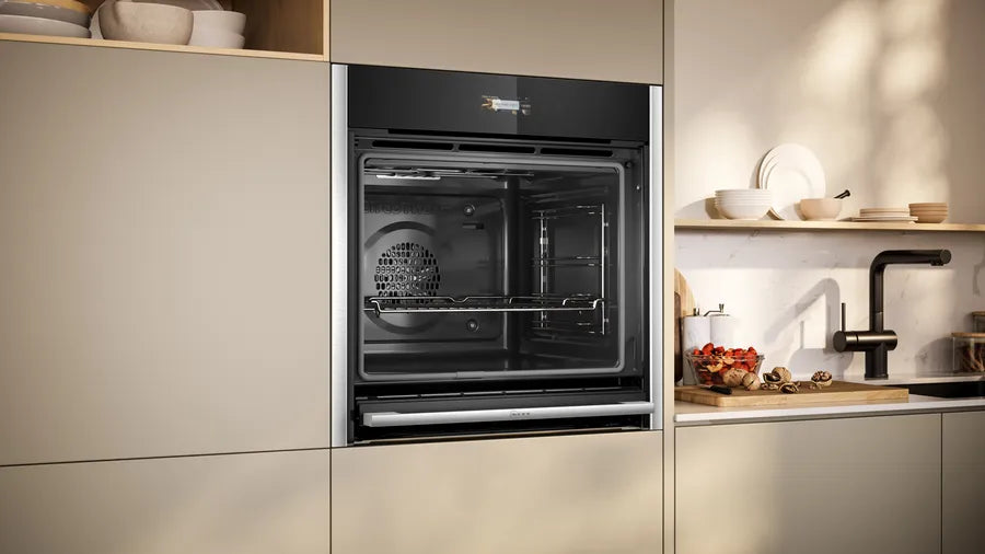 Neff N70 Slide and Hide B54CR71N0B Built-In Electric Single Oven with Pyrolytic Cleaning, Stainless Steel, A+ Rated