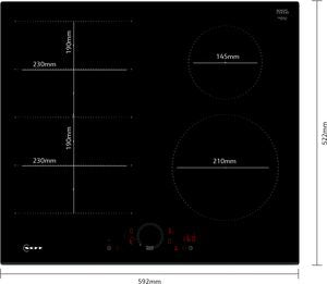 Neff T66FHE4L0 N70 59cm Induction Hob, Black