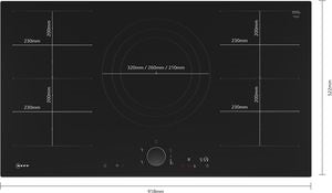 Neff T69FUV4L0 N90 92cm Induction Hob, Black