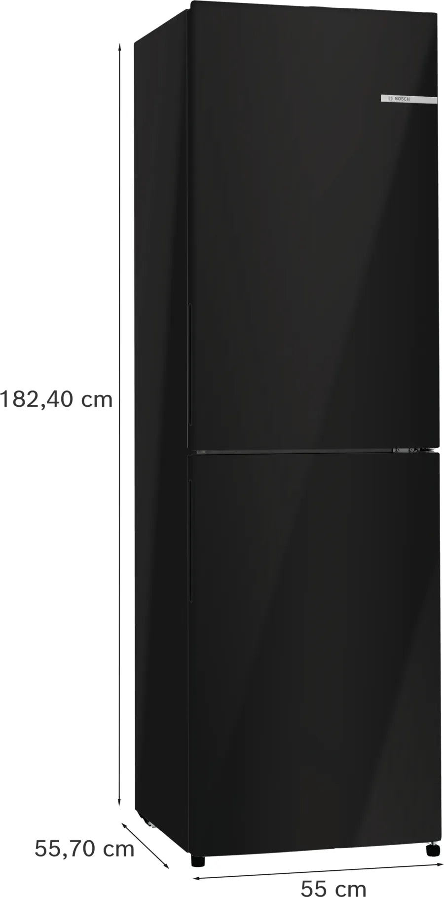 Bosch KGN27NBEAG Series 2 No Frost Fridge Freezer, 50/50, Black, E Rated