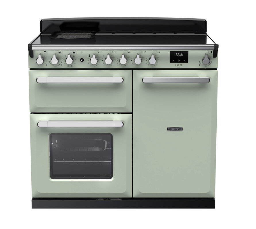 Rangemaster ESDL100EIPMNT/CM1 Estel Deluxe 100 Induction Mint with Chrome trim