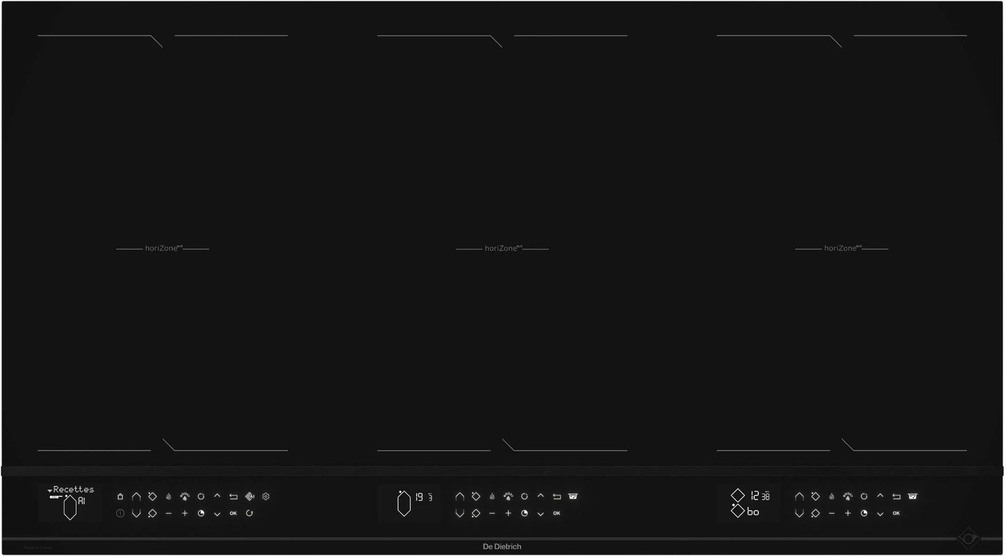 De Dietrich DPi4942B 93cm Induction 6 Zones 3xHoriZone Back Lit Infinite Black
