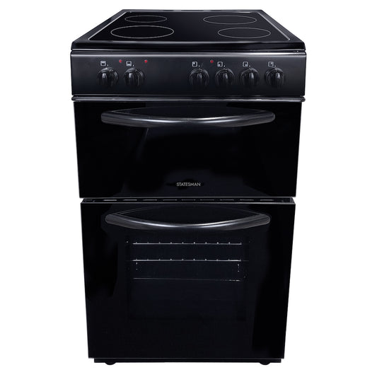 50cm Double Oven Electric Ceramic Cooker Black