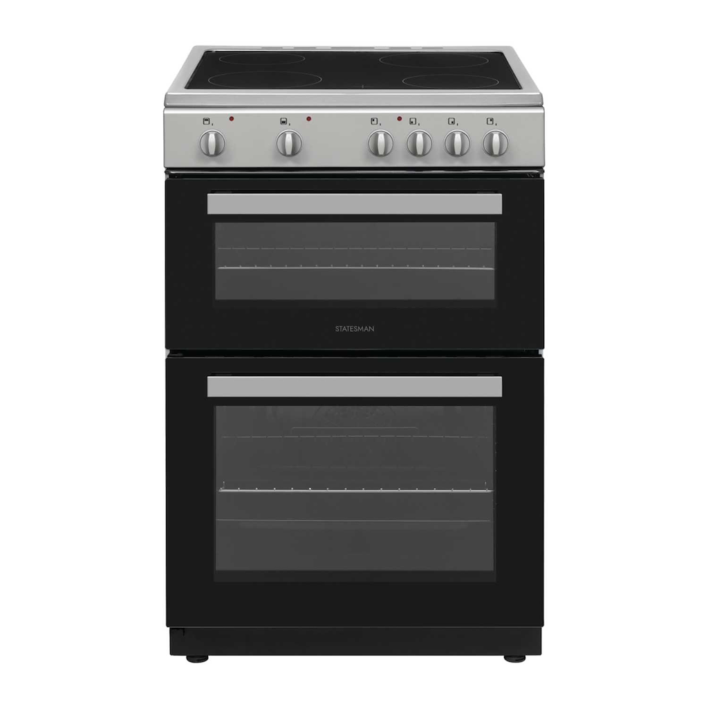 Statesman EDC60S 60cm Double Oven Electric Ceramic Cooker Silver