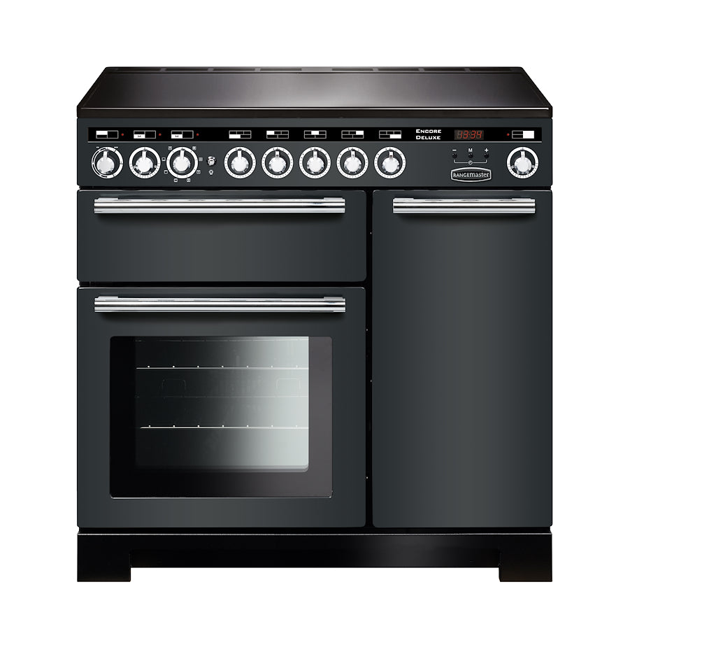 Rangemaster EDL90EISL/C Encore Deluxe 90cm Induction Range Cooker - Slate/Chrome