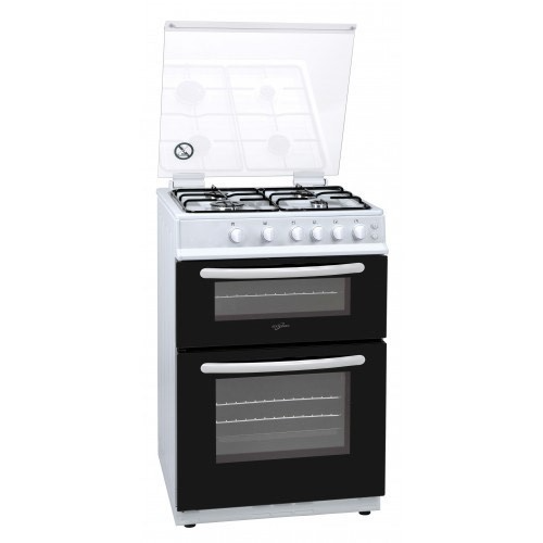 Statesman 60cm Double Oven Gas Lidded Cooker White