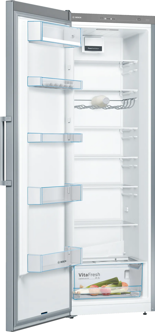 Bosch KSV36VLEP Series 4 Tall Larder Fridge, Inox-look, E Rated