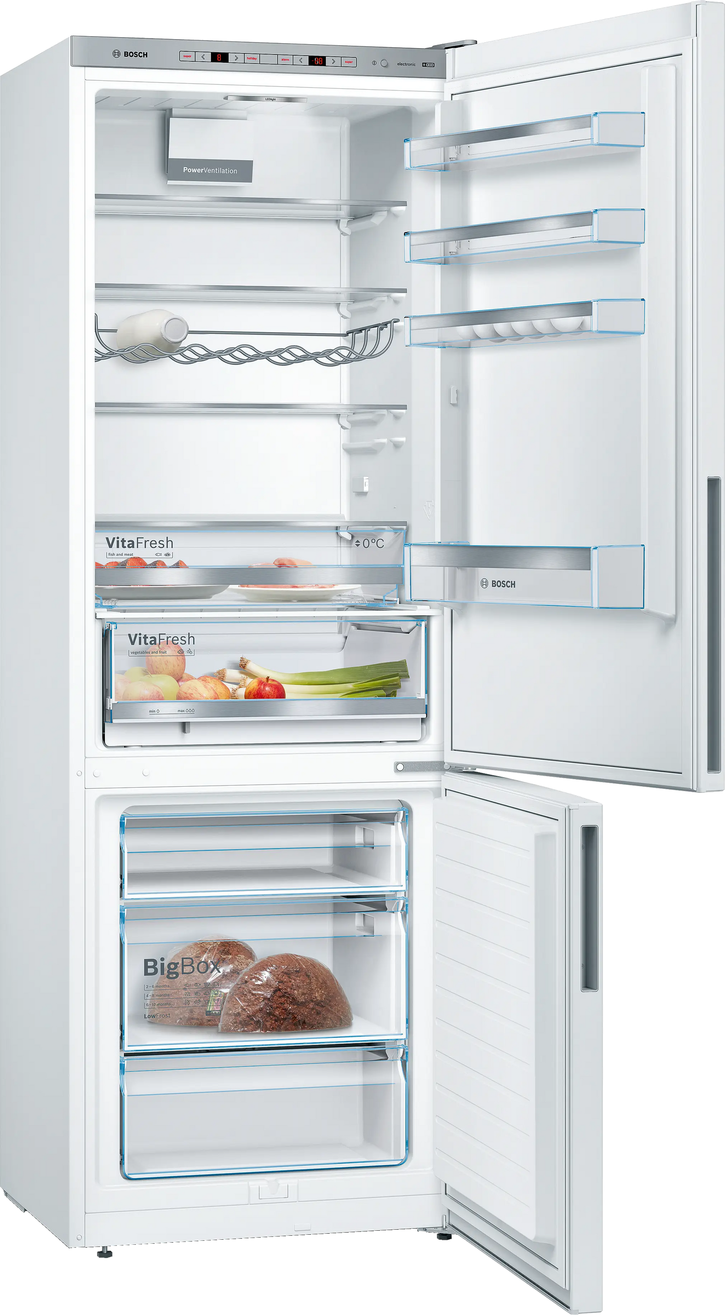 Bosch KGE49AWCAG Series 6 70cm Free-standing fridge-freezer with freezer at bottom 201 x 70 cm White