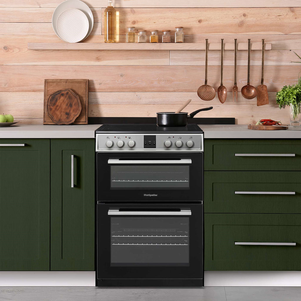 Montpellier MDOC60FS 60cm Ceramic Double Cooker in Silver