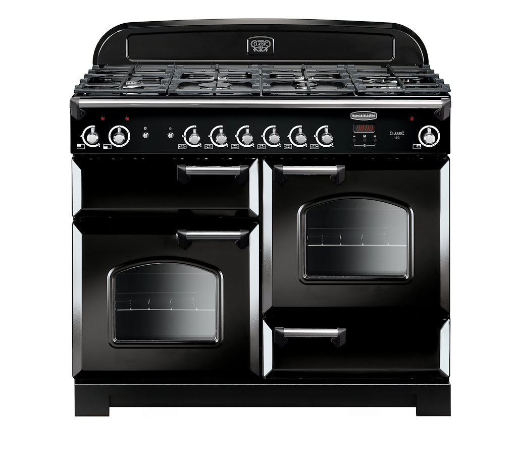 Rangemaster CLA110NGFBL/C 110cm Gas Range Cooker - Black