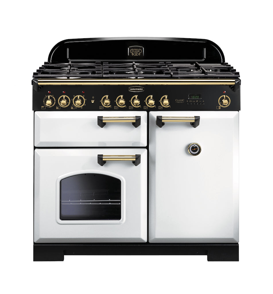 Rangemaster CDL100DFFWH/B 100cm Dual Fuel Range Cooker - White