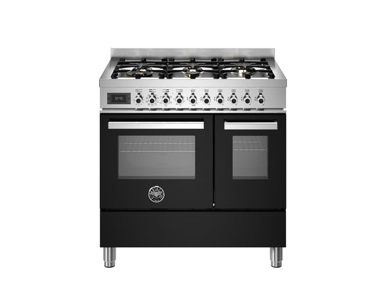 PRO96L2EXT, 90 cm 6-burner, electric double oven, Professional Series