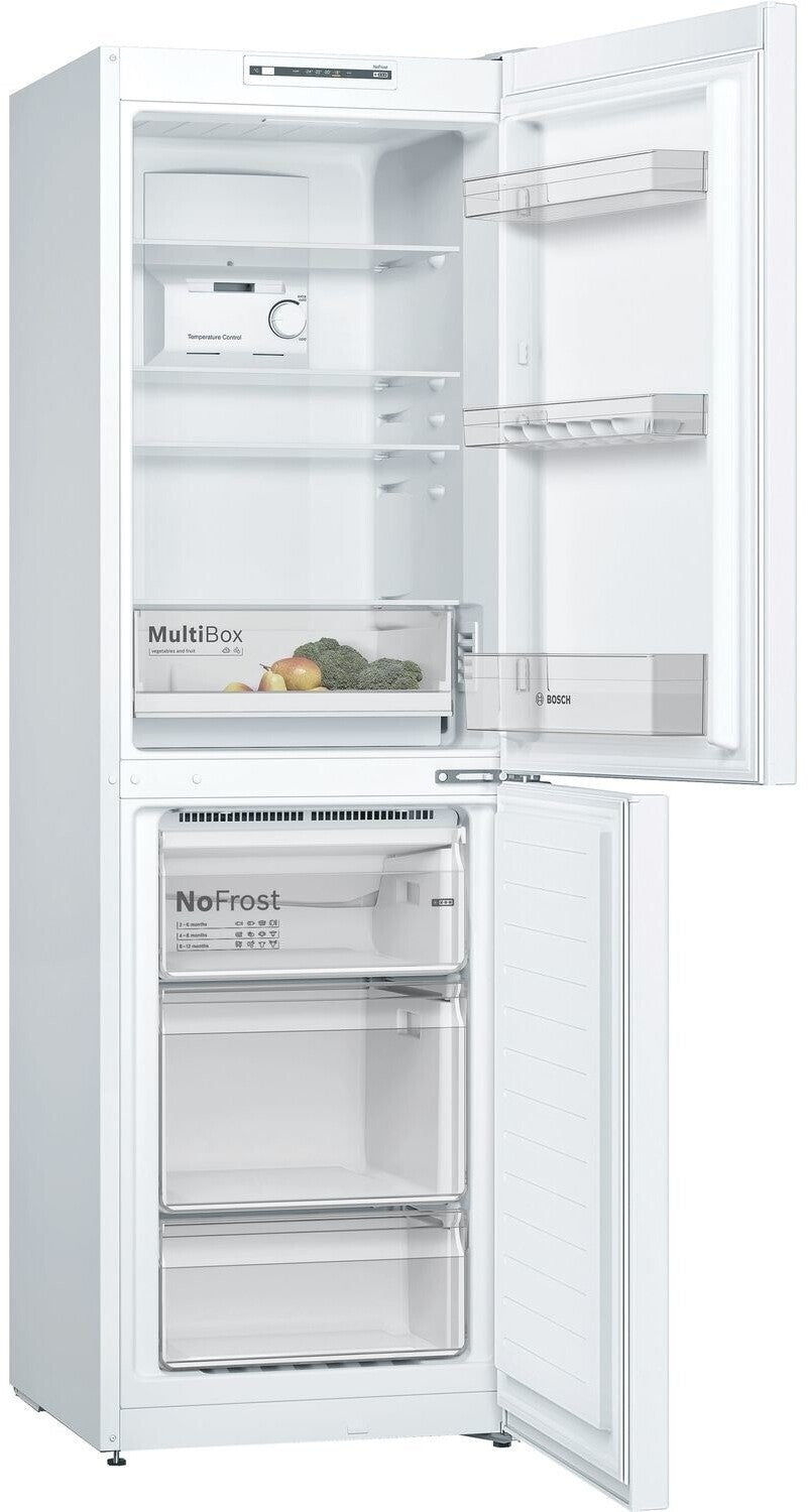 KGN34NWEAG, Free-standing fridge-freezer with freezer at bottom