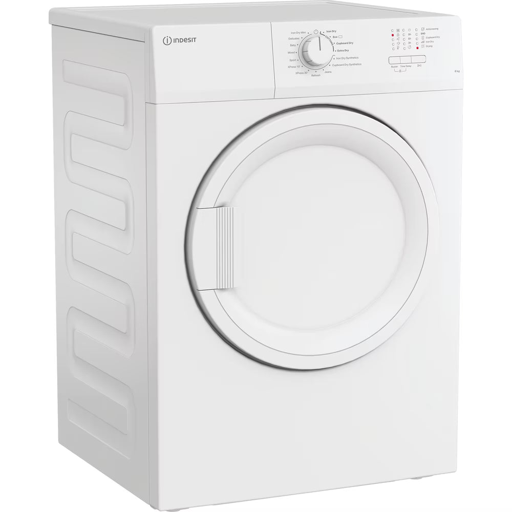 Indesit Dryer CYDA81WWGLUK 8KG Vented Timer Dry White 15 cycles