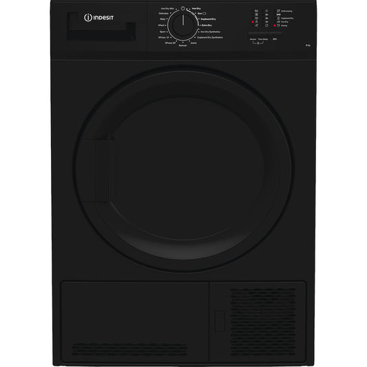 Indesit Dryer CYDC82BBGLUK 8KG Condenser Sensor Dry Black 15 cycles