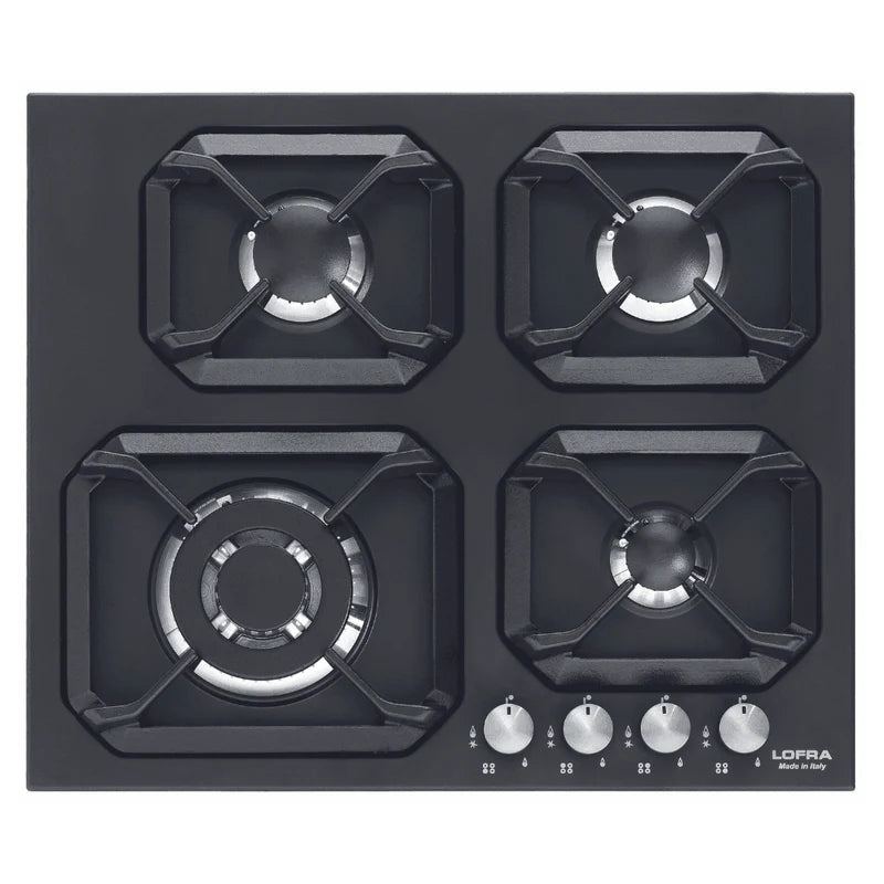 Professional Stainless Steel Hob 60 cm - Urano - Black with Triple Ring Burner