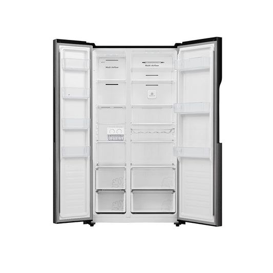 Teknix THSBS1791PBIX American Fridge Freezer Black Steel