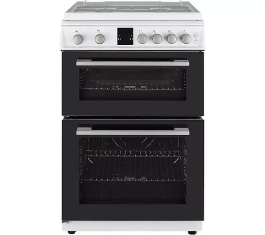 Montpellier MDOG60LW 60cm Double Gas Oven Cooker in White