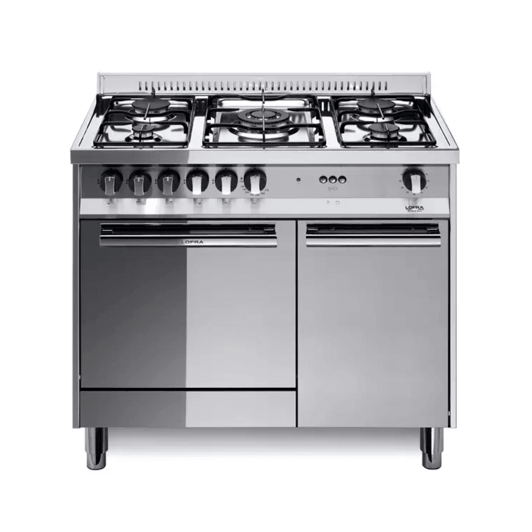 Maxima 90 cm 5 - Burner Gas Fuel Range Cooker with Storage Compartment - Stainless Steel - Lofra Cookers