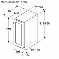 Bosch KUW20VHF0G Series 6, Built-in wine cooler, 81.8 x 29.8 cm KUW20VHF0G