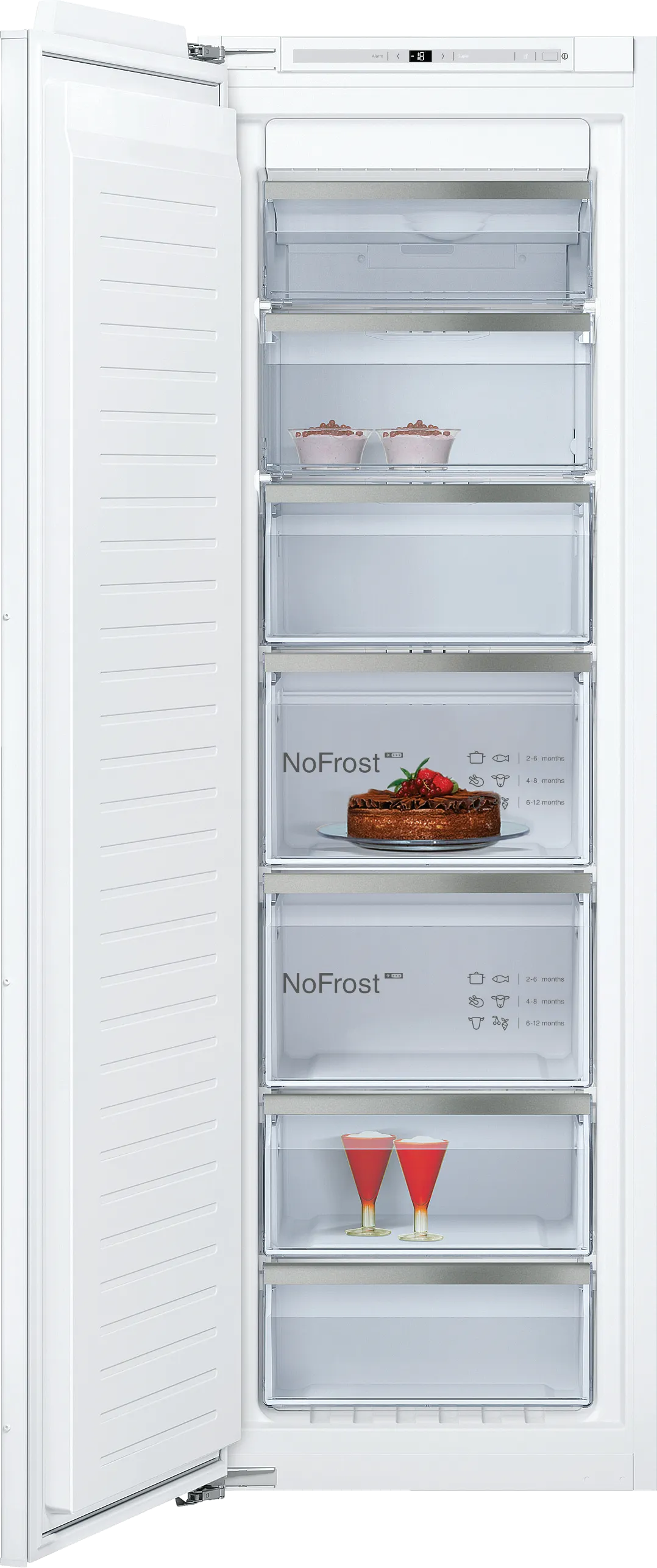 Neff GI7815CE0G N90 No Frost Built-In Freezer, Fixed Hinge, E Rated