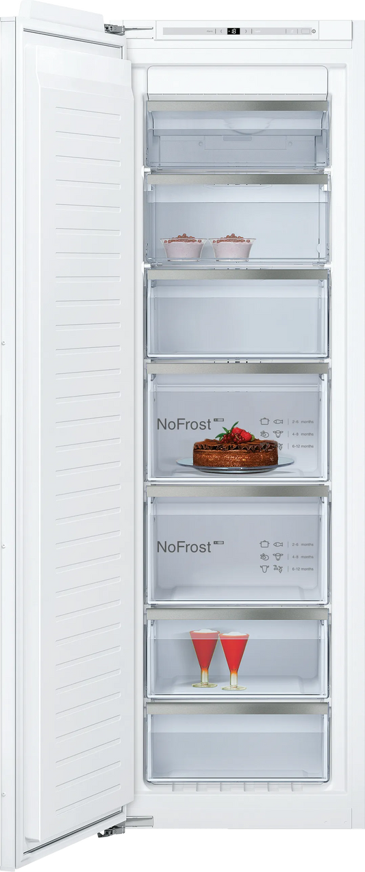 Neff GI7815CE0G N90 No Frost Built-In Freezer, Fixed Hinge, E Rated