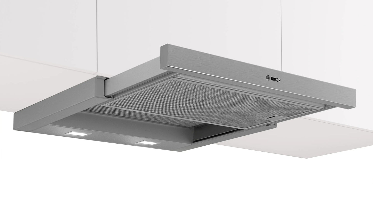 Bosch DFM063W56B Series 2 Telescopic Cooker Hood, Silver, C Rated