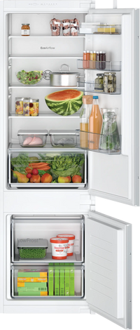 Bosch KIV87NSE0G Series 2 Low Frost Integrated Fridge Freezer, Sliding Hinge, 70/30, E Rated