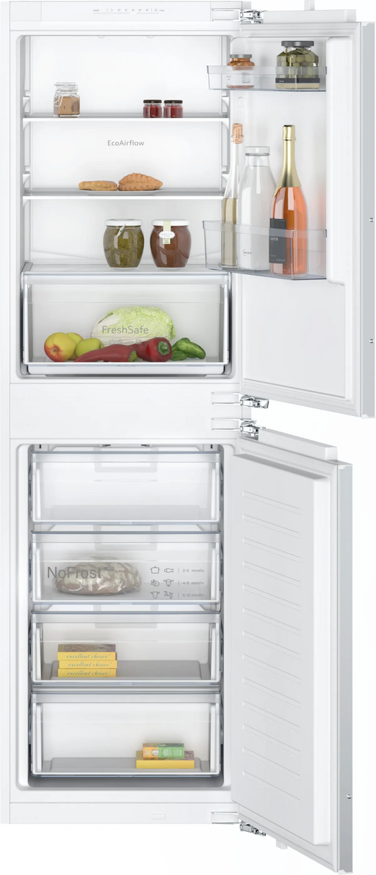 Neff KI7851FE0G N30 No Frost Integrated Fridge Freezer, Fixed Hinge, 50/50, E Rated