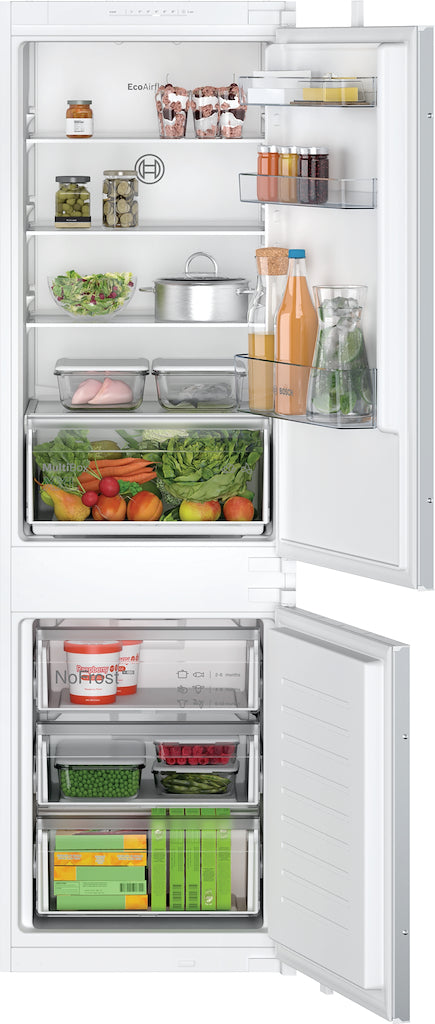 KIN86NSE0G, Built-in fridge-freezer with freezer at bottom