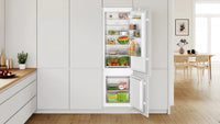 Bosch KIV87NSE0G Series 2 Low Frost Integrated Fridge Freezer, Sliding Hinge, 70/30, E Rated