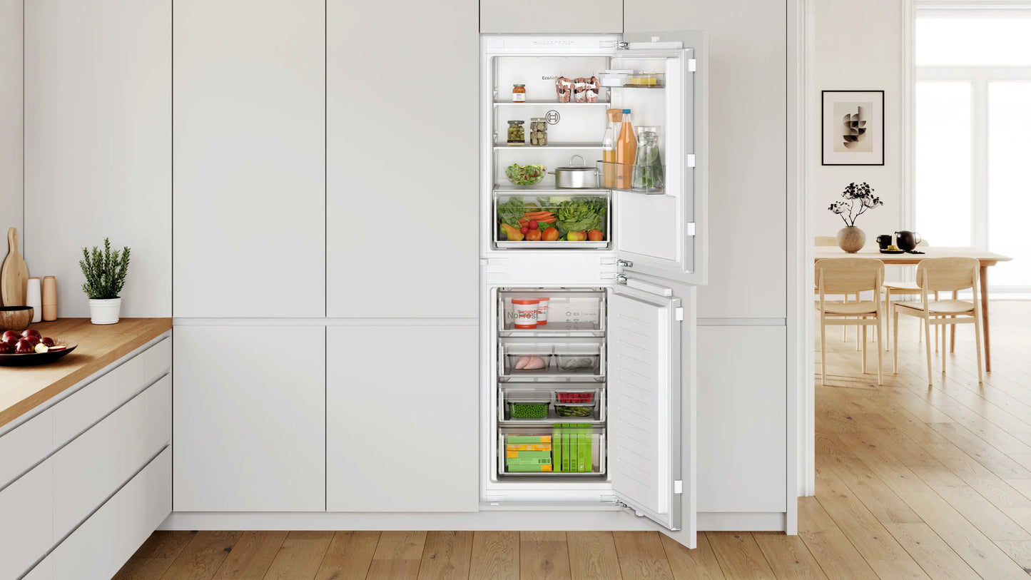 Bosch KIN85NFE0G Series 2 No Frost Integrated Fridge Freezer, Fixed Hinge, 50/50, E Rated