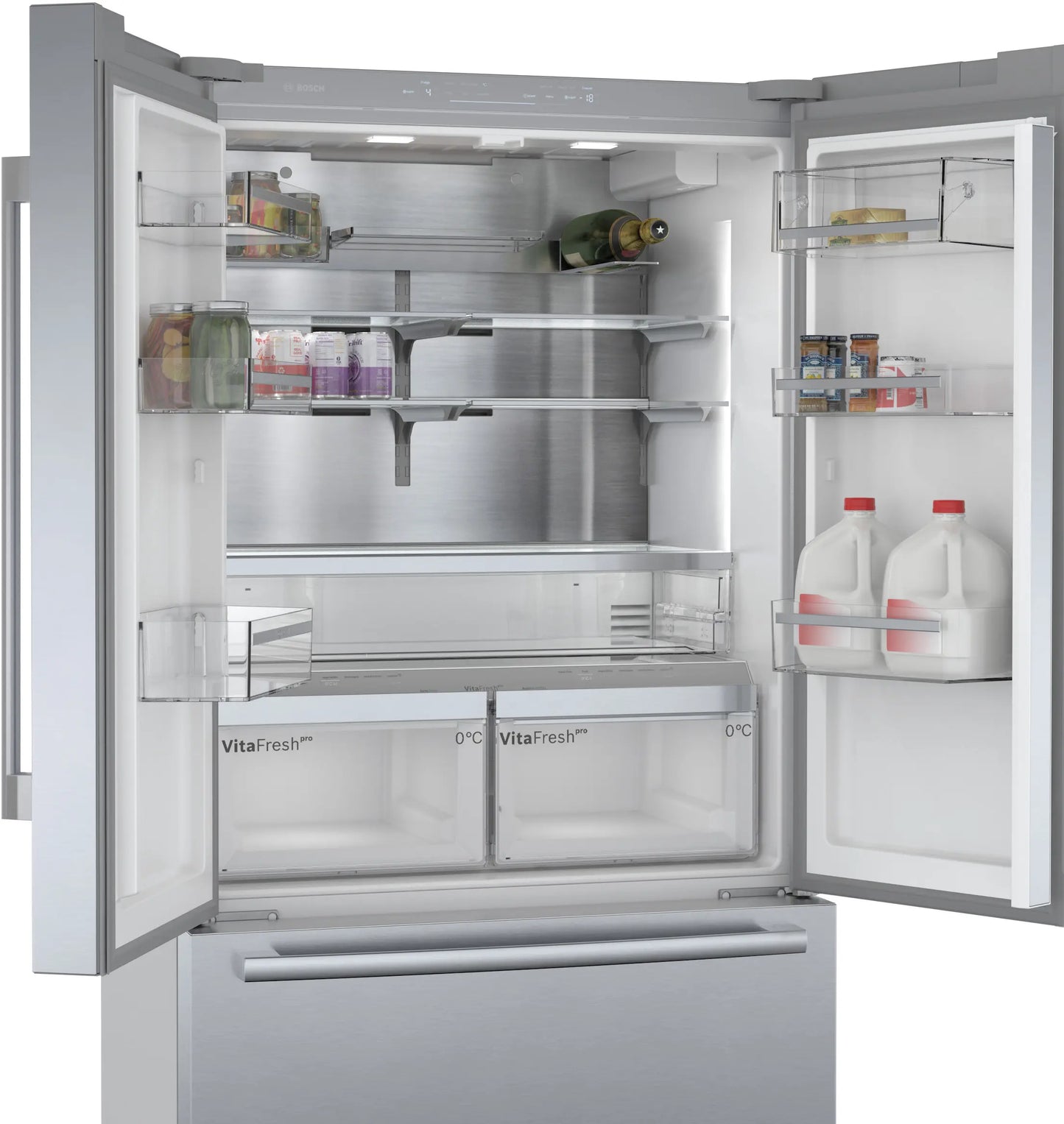 Bosch KFF96PIEP Series 8 American Fridge Freezer, Plumbed, Stainless Steel, E Rated