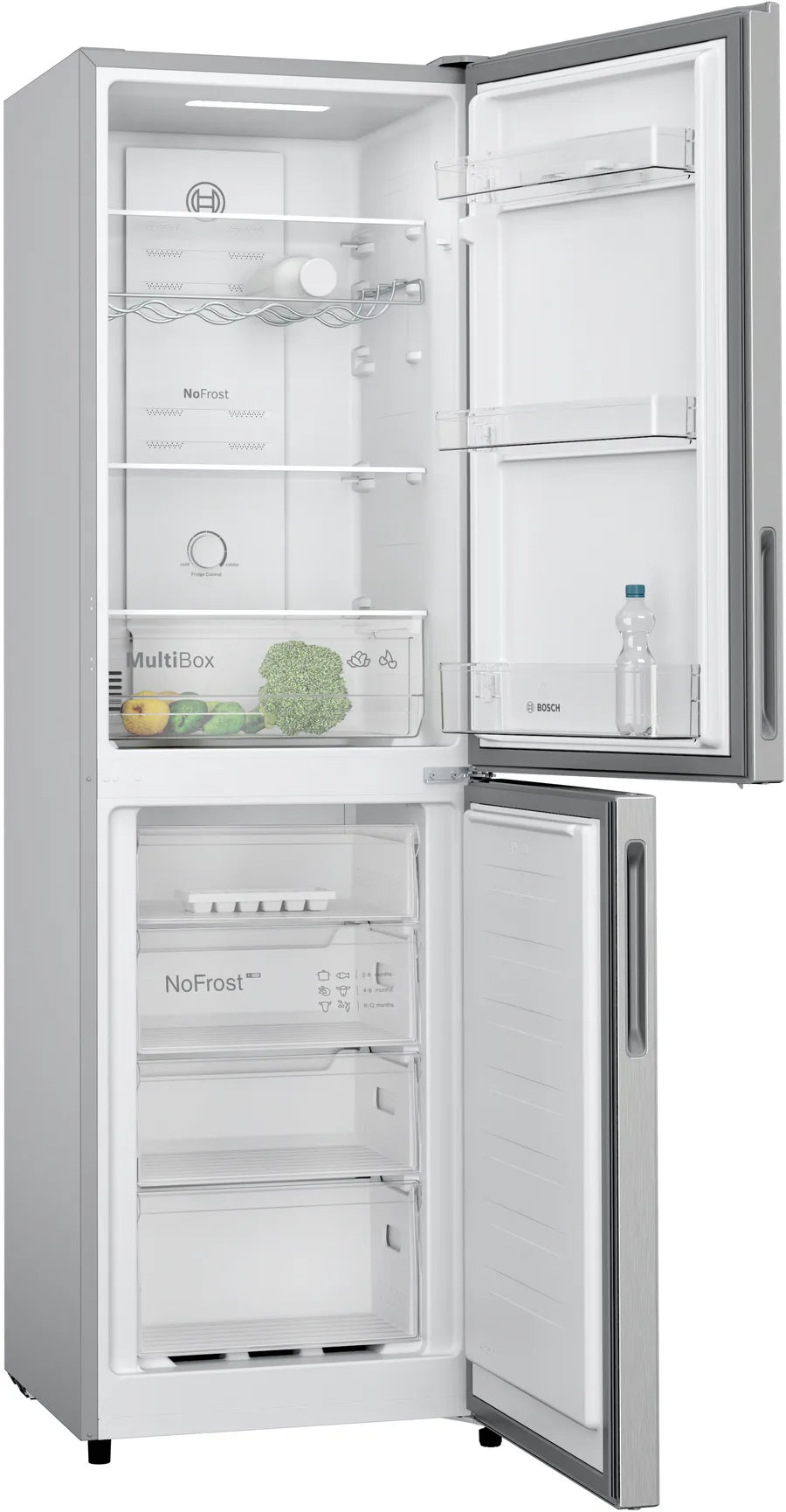 Bosch KGN27NLEAG Series 2 No Frost Fridge Freezer, 50/50, Stainless Steel, E Rated