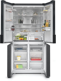 Siemens KF96NAXEAG iQ300 American Fridge Freezer, Non-Plumbed, Black, E Rated