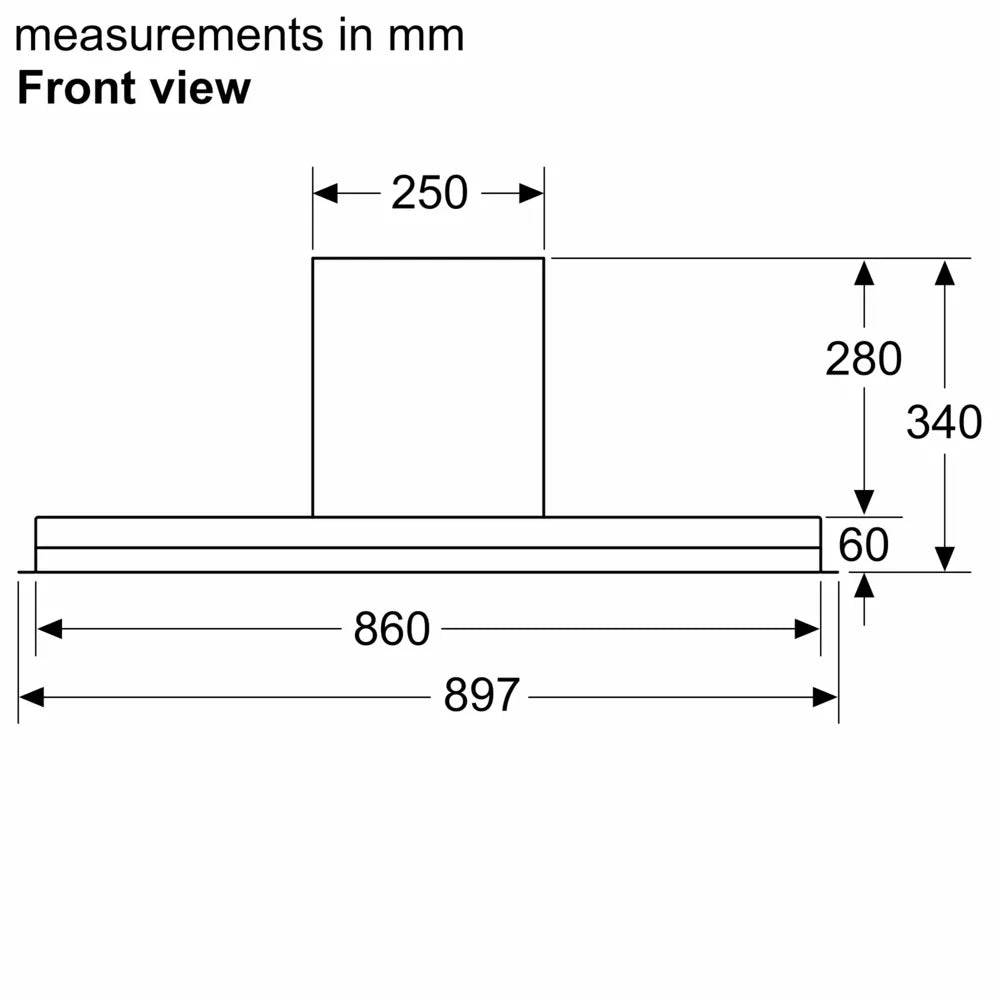 Neff D95XAM2S0B N70 Integrated Cooker Hood, Black, B Rated