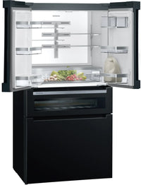 Siemens KF96RSBEA iQ700 American Fridge Freezer, Non-Plumbed, Black, E Rated