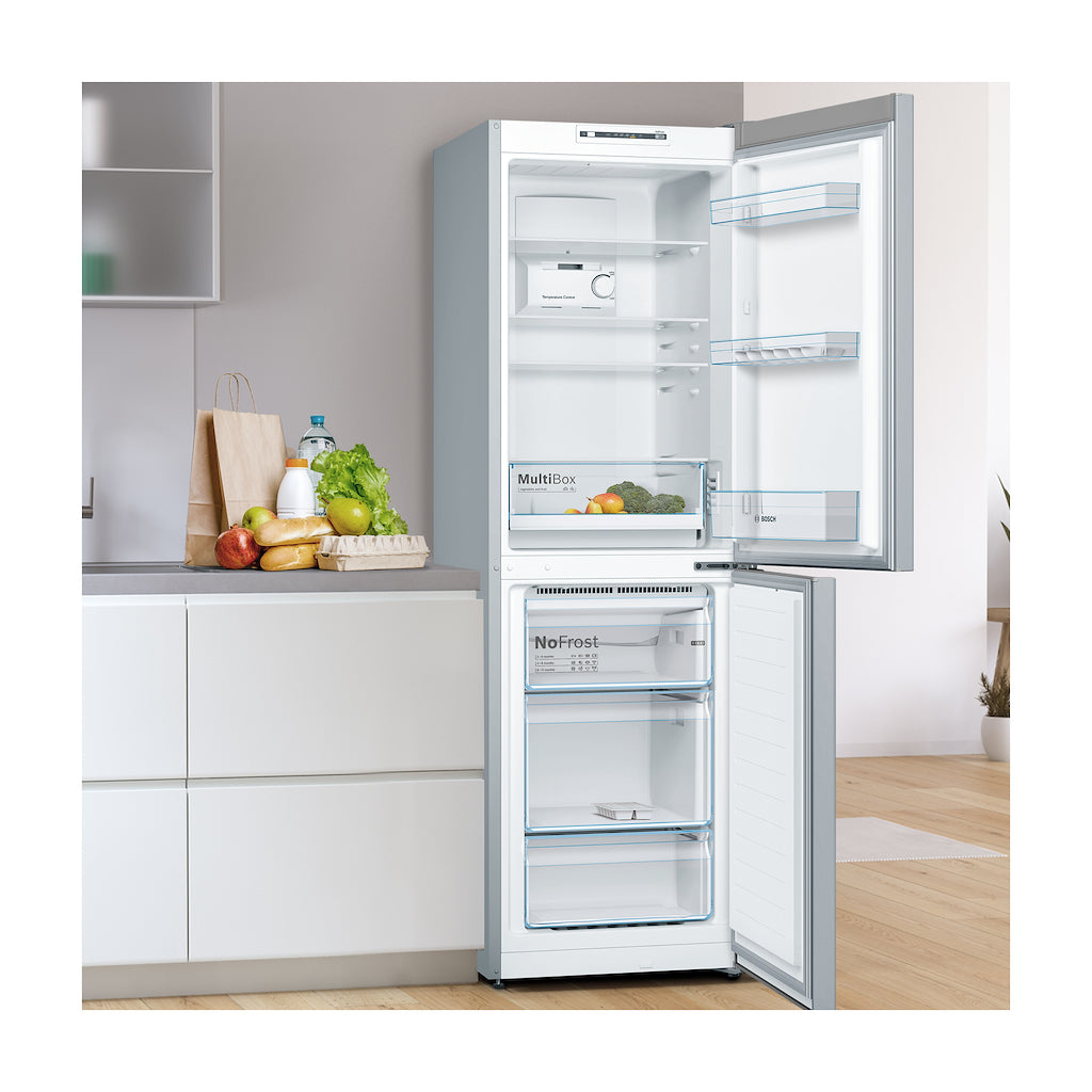 KGN34NLEAG, Free-standing fridge-freezer with freezer at bottom