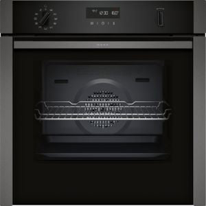Neff N50 Slide and Hide B6ACH7HG0B Built-In Electric Single Oven with Pyrolytic Cleaning, Stainless Steel, A Rated