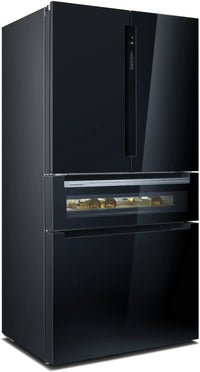 Siemens KF96RSBEA iQ700 American Fridge Freezer, Non-Plumbed, Black, E Rated
