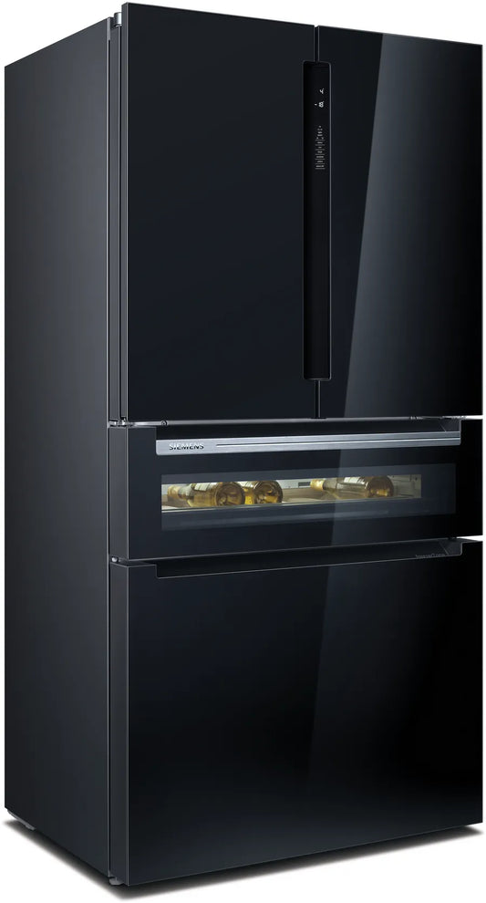 Siemens KF96RSBEA iQ700 American Fridge Freezer, Non-Plumbed, Black, E Rated