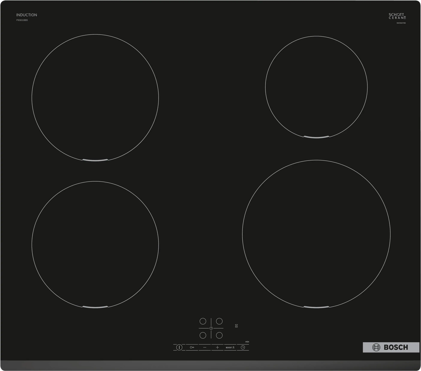 Bosch Series 4 PIE61ABB5E 59cm Induction Hob - Matt Black