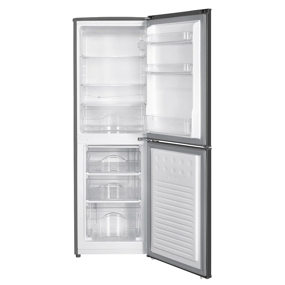 Teknix STF1448S, 142L Fridge Freezer, Static, Dark Inox