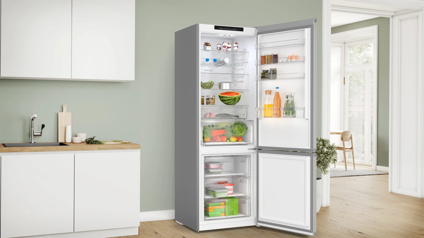 Bosch KGN492LDFG Series 4 No Frost Fridge Freezer, 70/30, Stainless Steel, D Rated