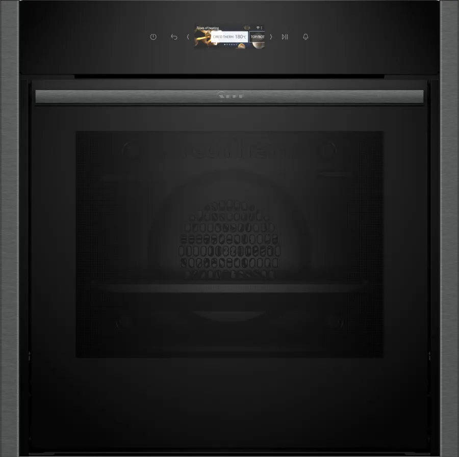 Neff N70 Slide and Hide B54CR71N0B Built-In Electric Single Oven with Pyrolytic Cleaning, Stainless Steel, A+ Rated