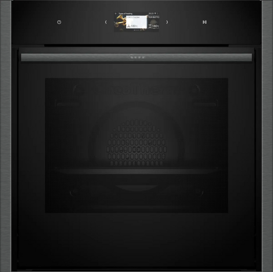 Neff N90 Slide and Hide B64CS71G0B Built-In Electric Single Oven, Graphite Grey with Pyrolytic Cleaning, A+ Rated