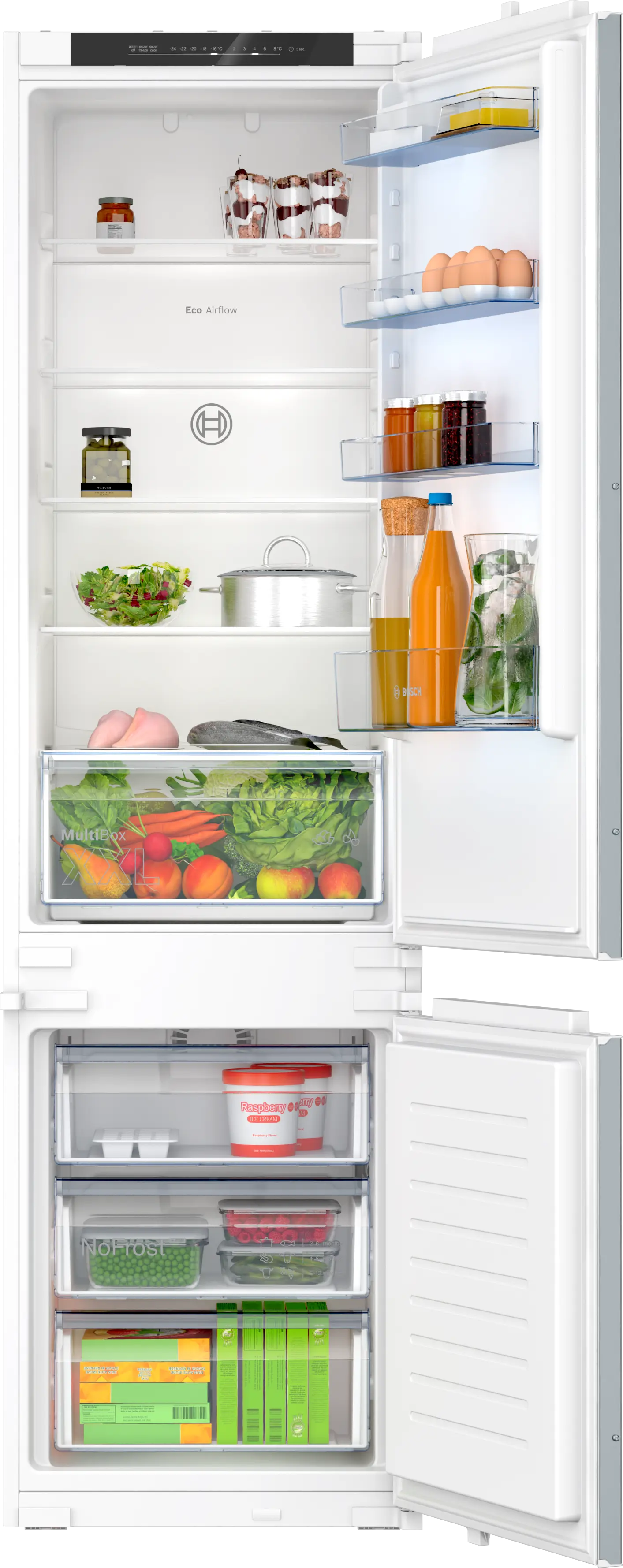 Bosch KIN96NSE0G Series 2 No Frost Integrated Fridge Freezer, Sliding Hinge, 70/30, White, E Rate